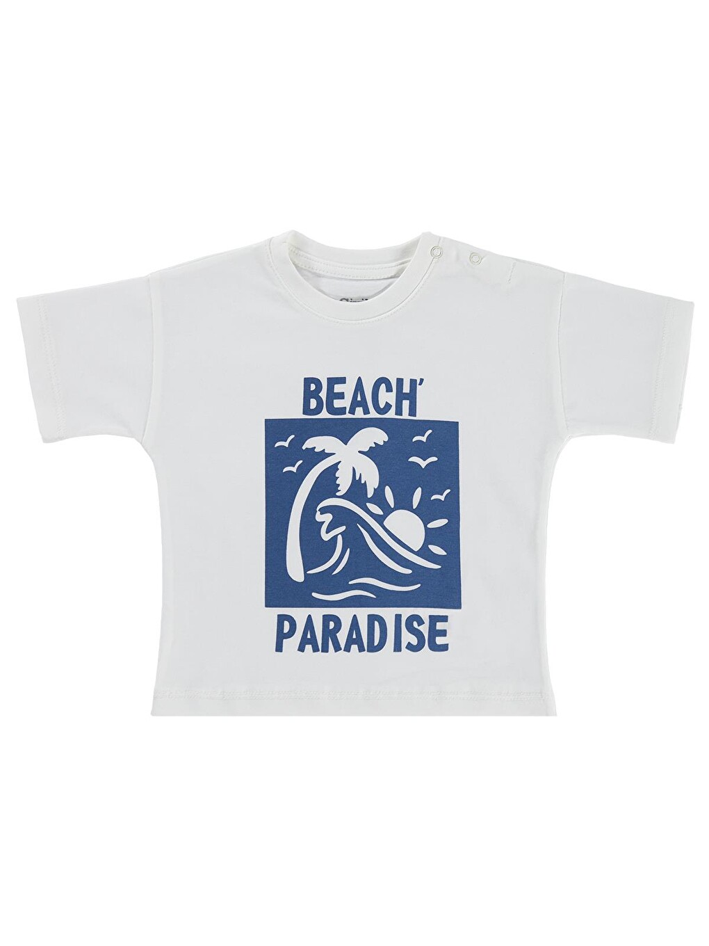 Baby Chasin Waves Baskılı 6-18 Ay Tişört - Ekru