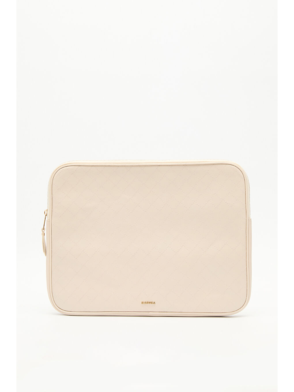 Kapitone Laptop Çantası Bej