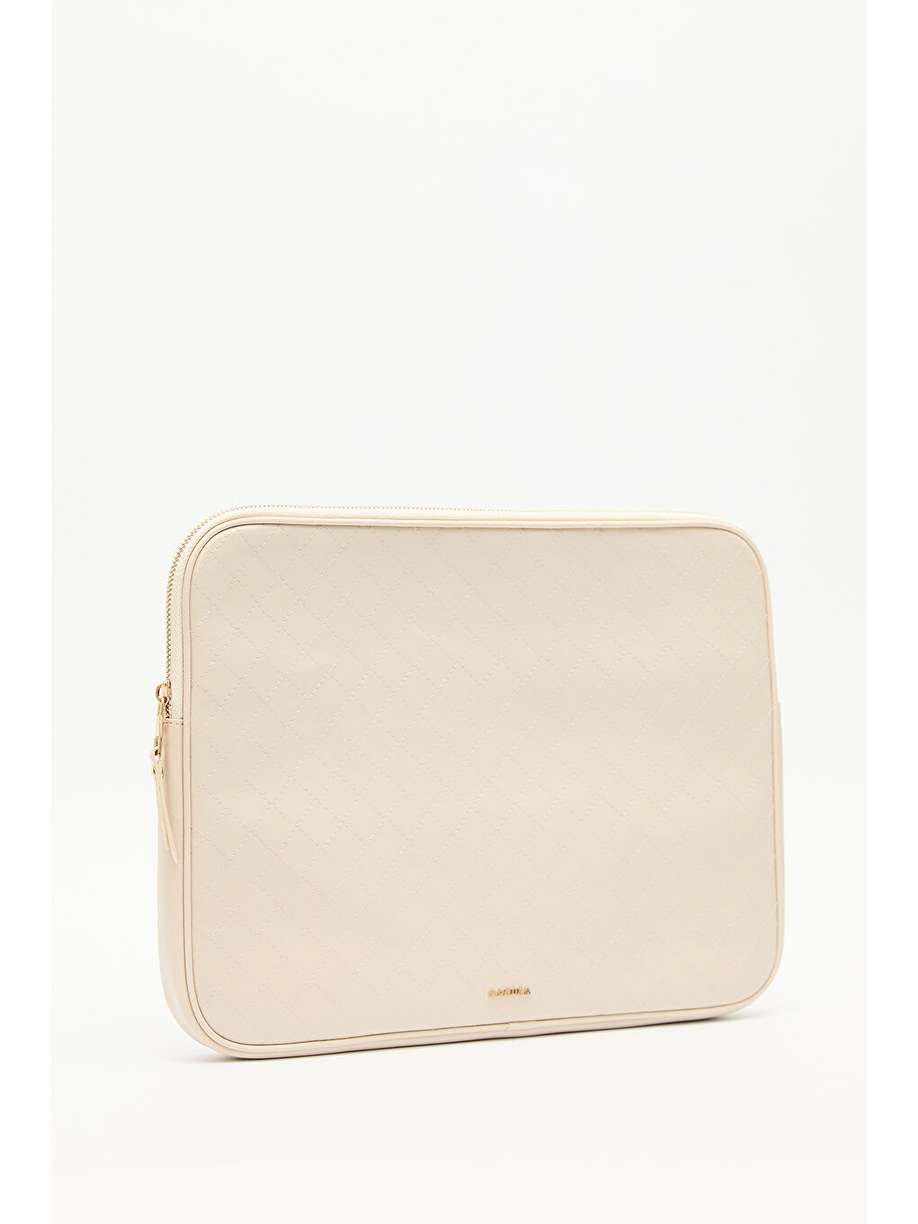 Kapitone Laptop Çantası Bej-1