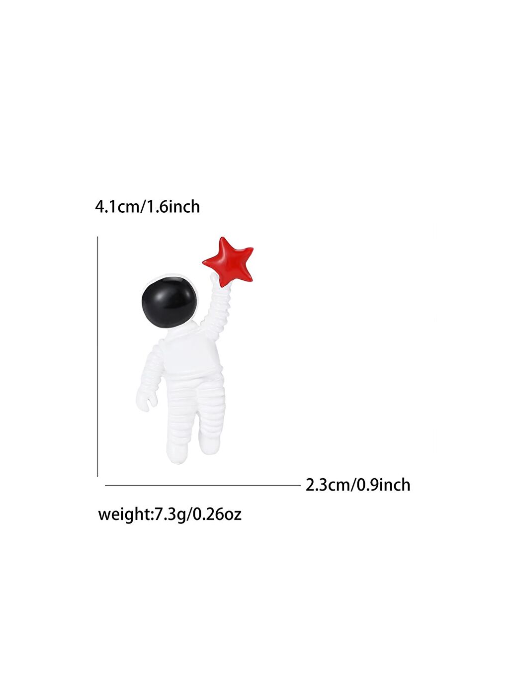 Beyaz Yıldız Yakalayan Astronot Broş Yaka İğnesi-3