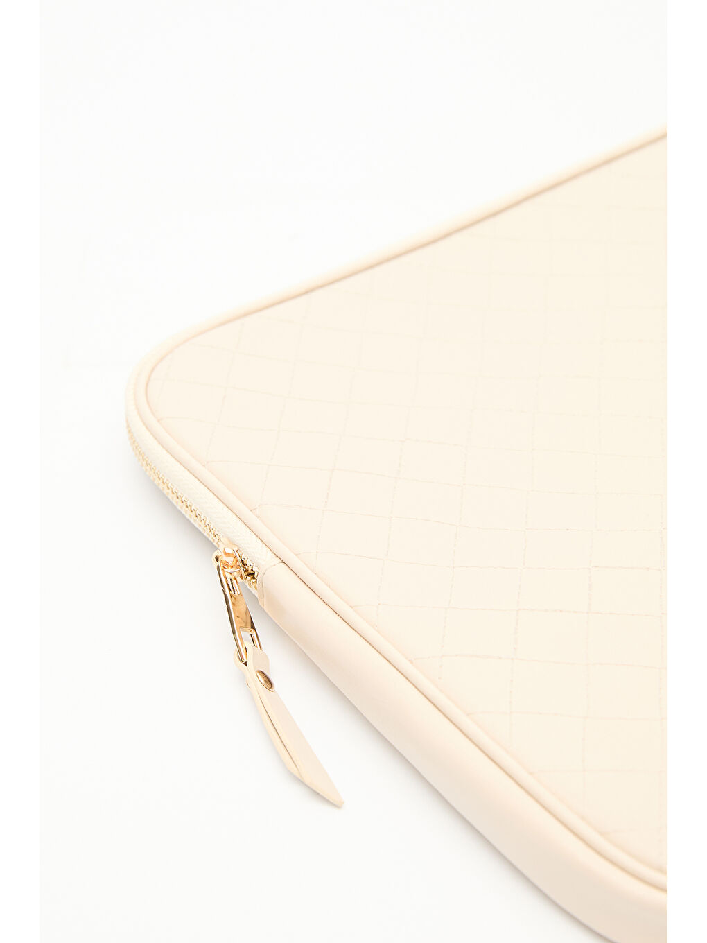 Kapitone Laptop Çantası Bej-2