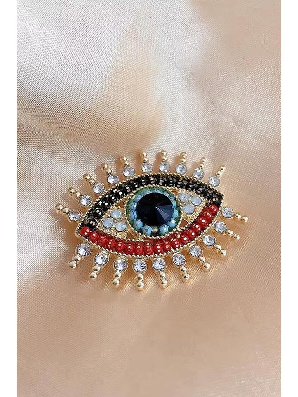 New Obsessions Karişik Taşlı Göz Broş Yaka İğnesi - 2