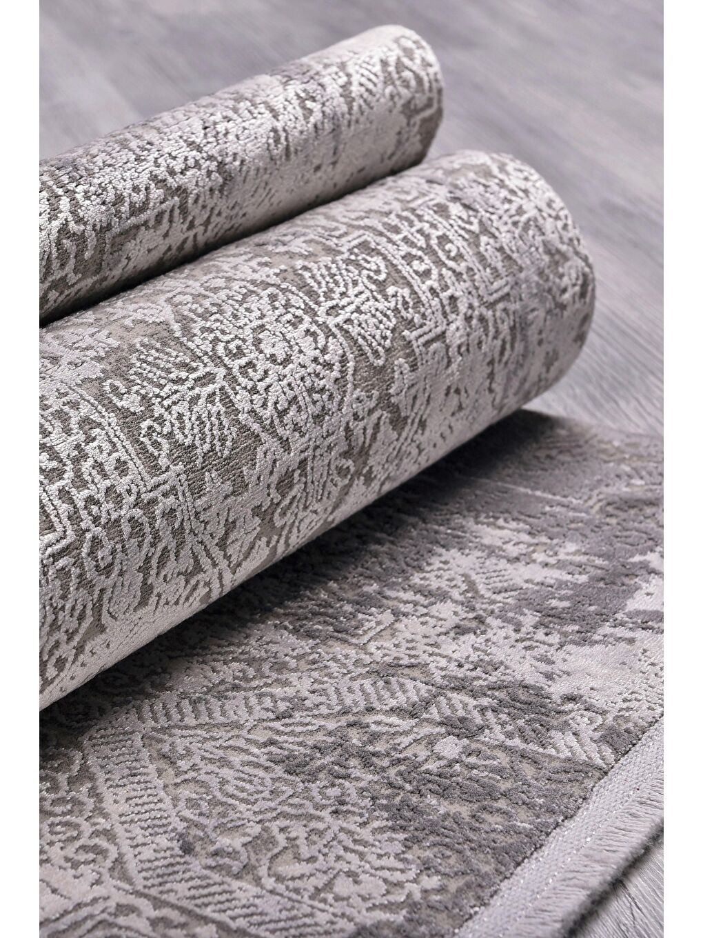 Gri Konfor Bamboo 3300 Modern Dokuma Halı-80x150-1