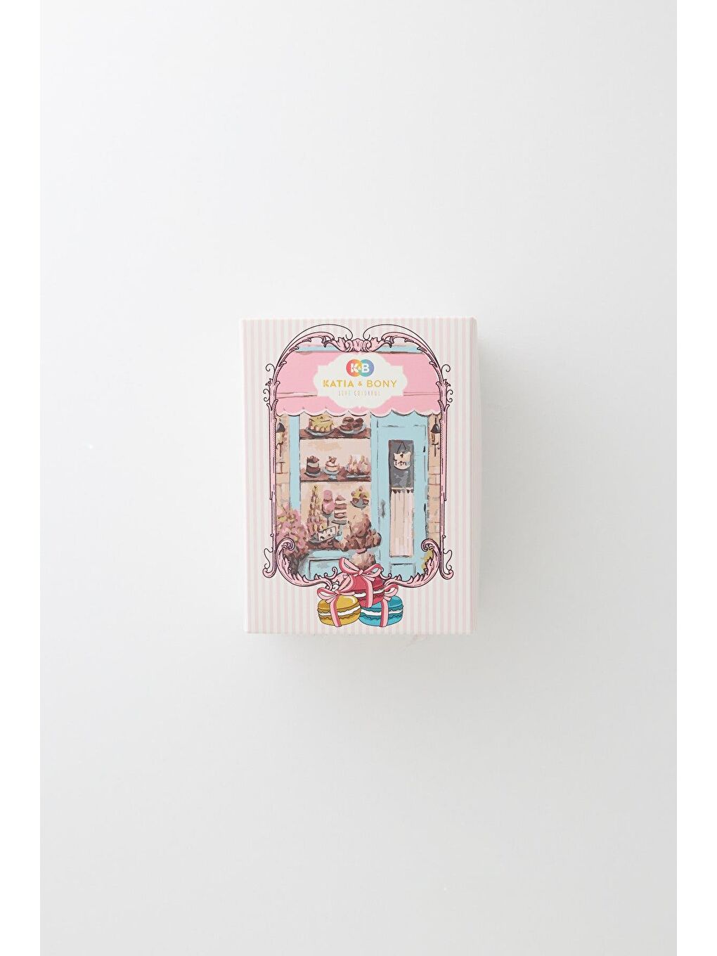 Pembe Kız Çocuk Makaron Desenli 3'Lü Kutulu Soket Çorap-3