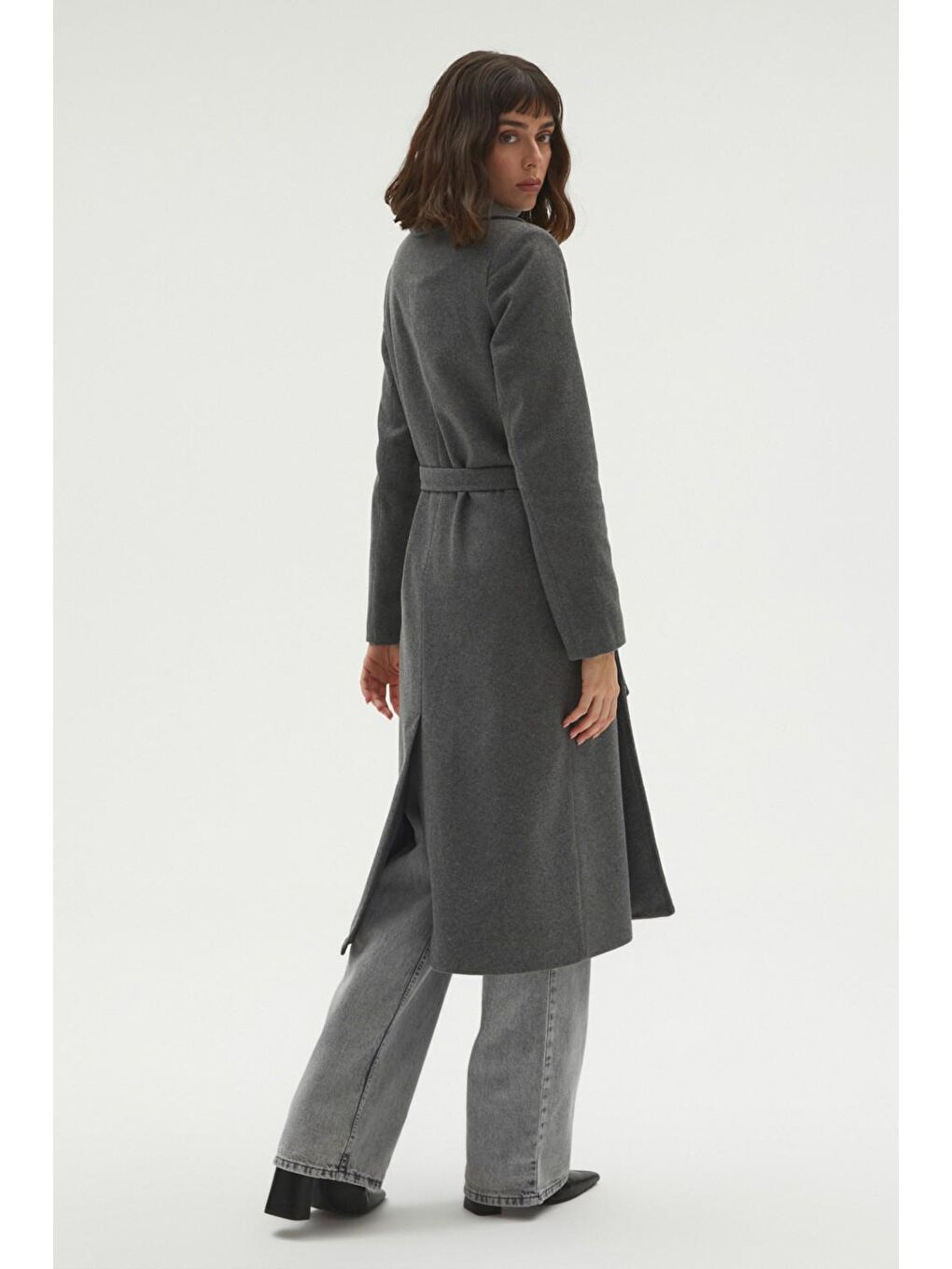 Antrasit Bağlamalı Kaşe Kaban-4