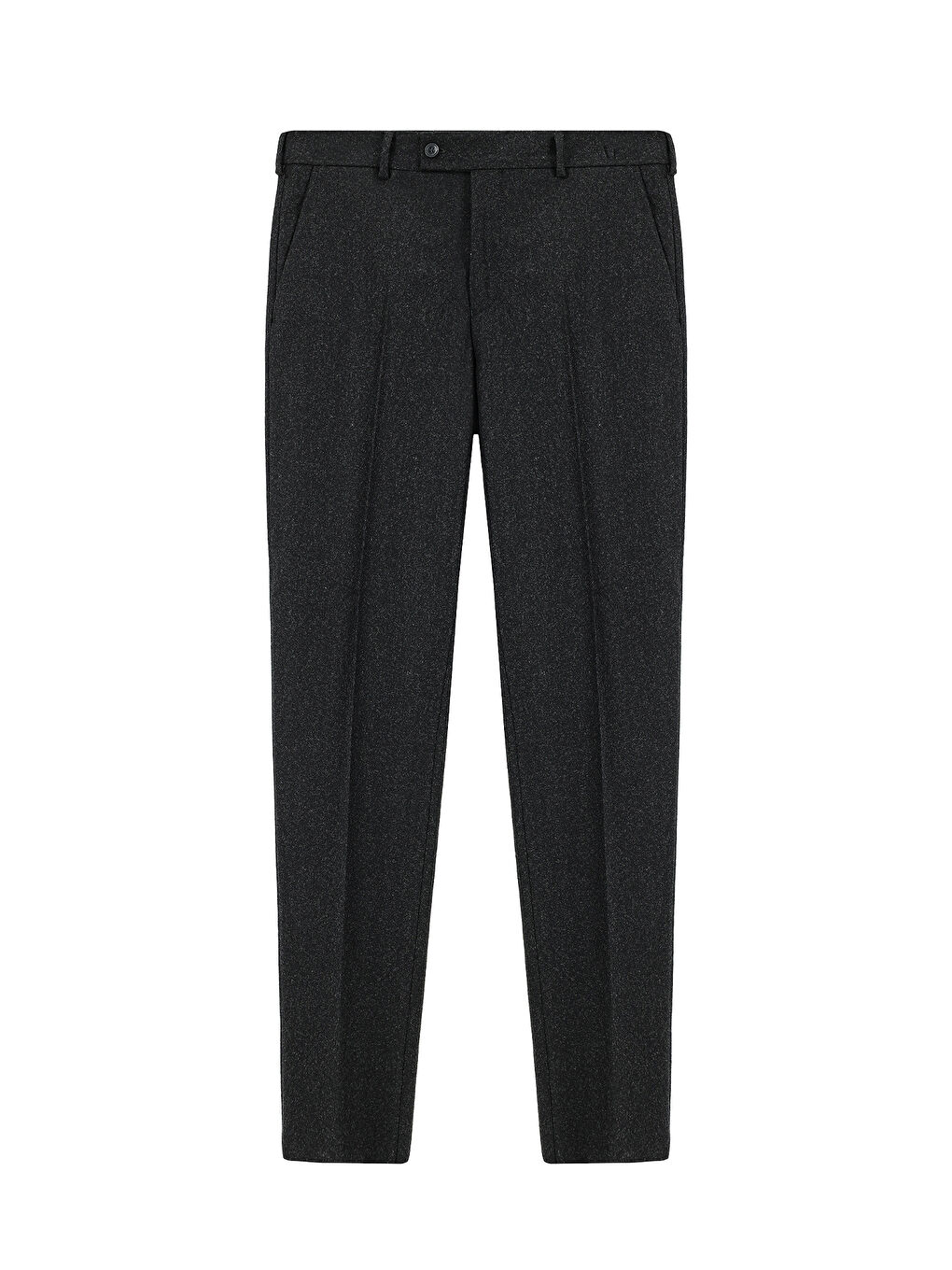 Antrasit Yünlü Pileli Flanel Klasik Kumaş Pantolon-6