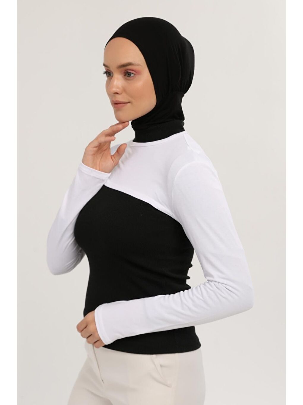 Altobeh Beyaz Sıfır Yakalı Boyunluklu Kolluk - 3
