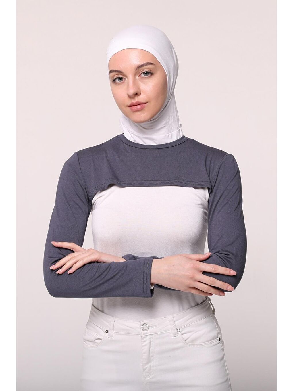 Gri Sıfır Yakalı Boyunluklu Kolluk-1