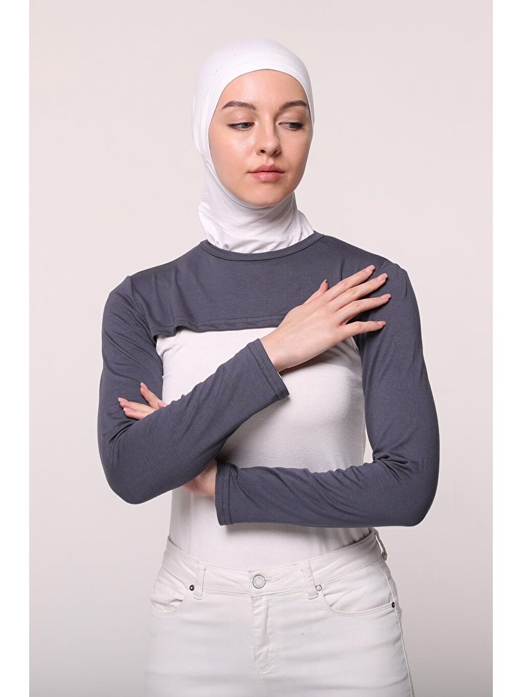 Gri Sıfır Yakalı Boyunluklu Kolluk-4