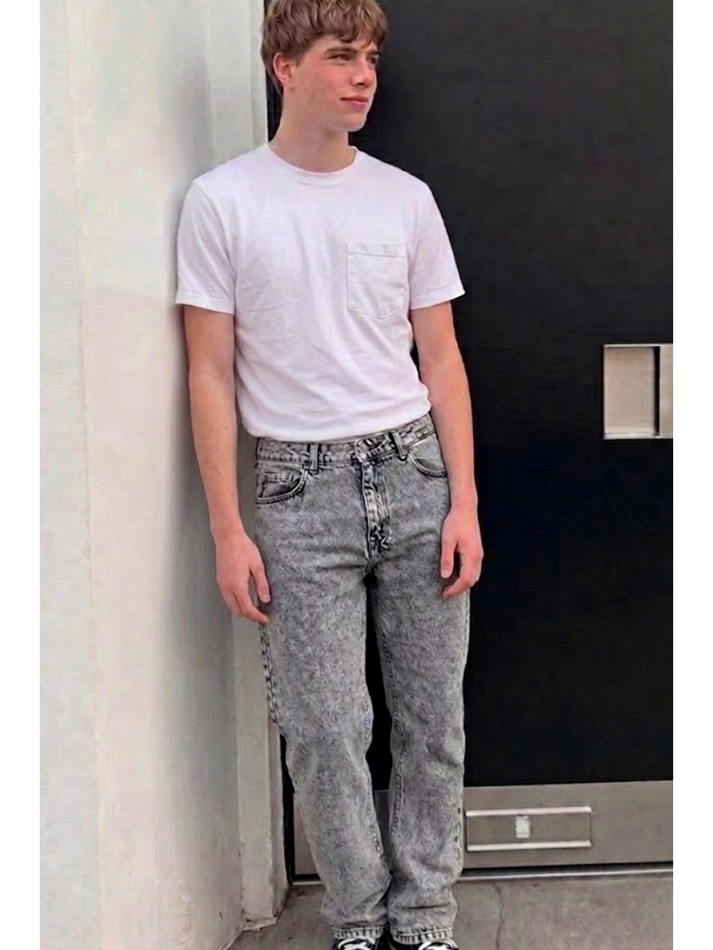 Erkek Bol Paça Açık Gri Baggy Pantolon
