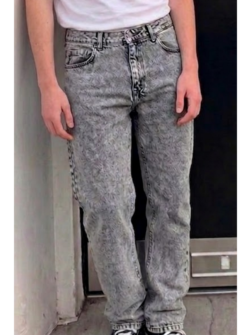 Erkek Bol Paça Açık Gri Baggy Pantolon-4