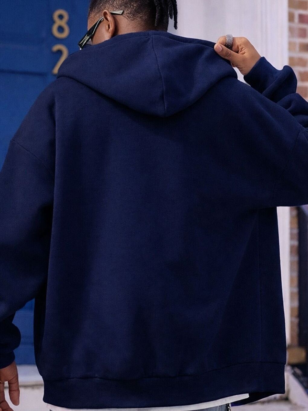 Lacivert Laci Horse Baskılı Hırka-1