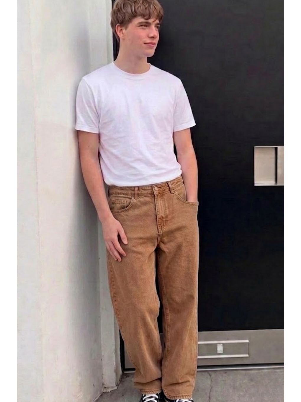 Kahverengi Erkek Bol Paça Kiremit Baggy Pantolon