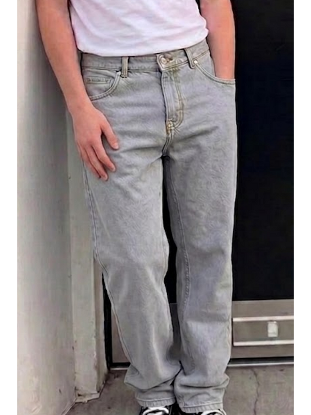 Erkek Bol Paça Gri Baggy Pantolon-4