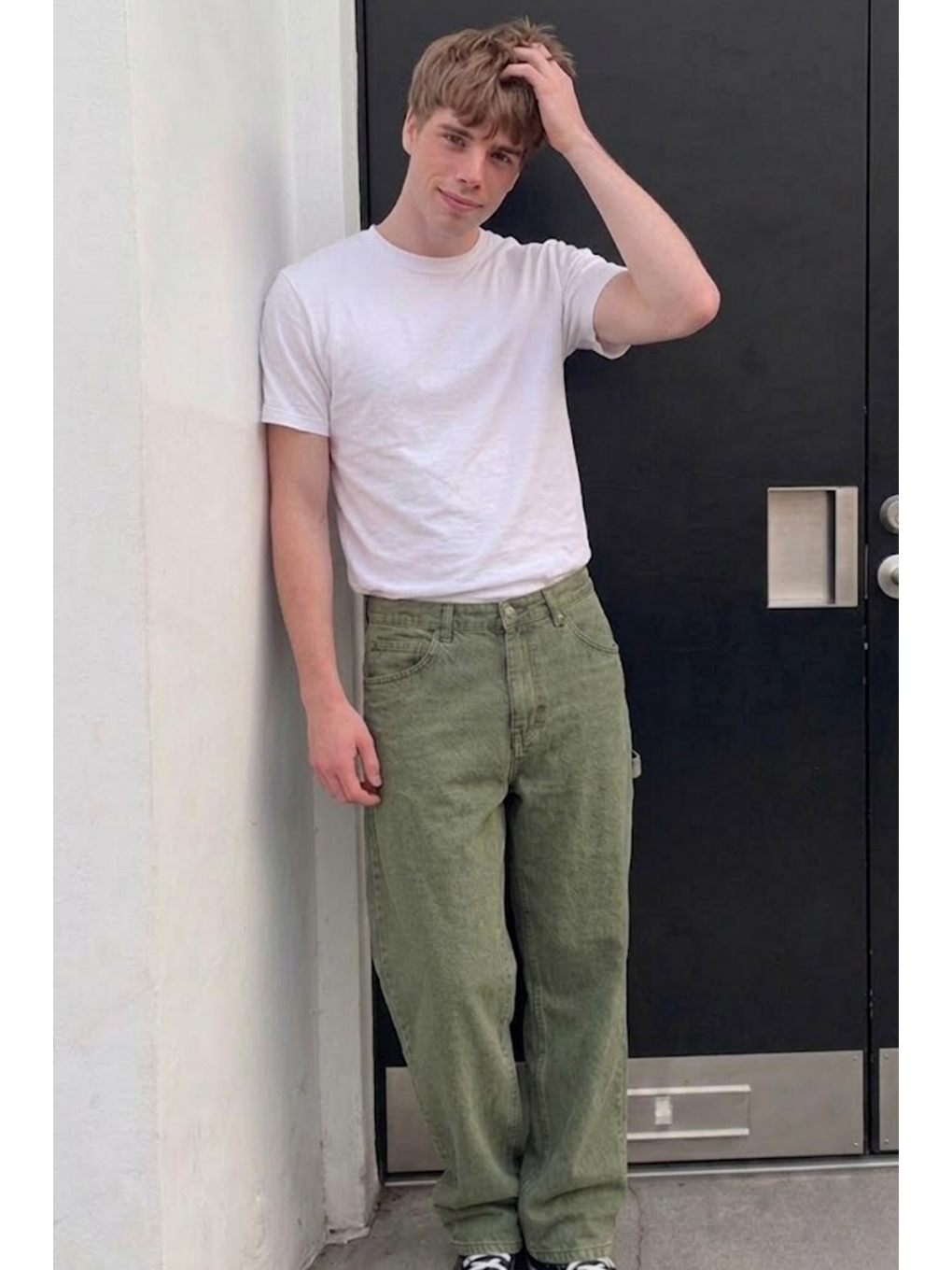 Erkek Bol Paça Haki Baggy Pantolon-1