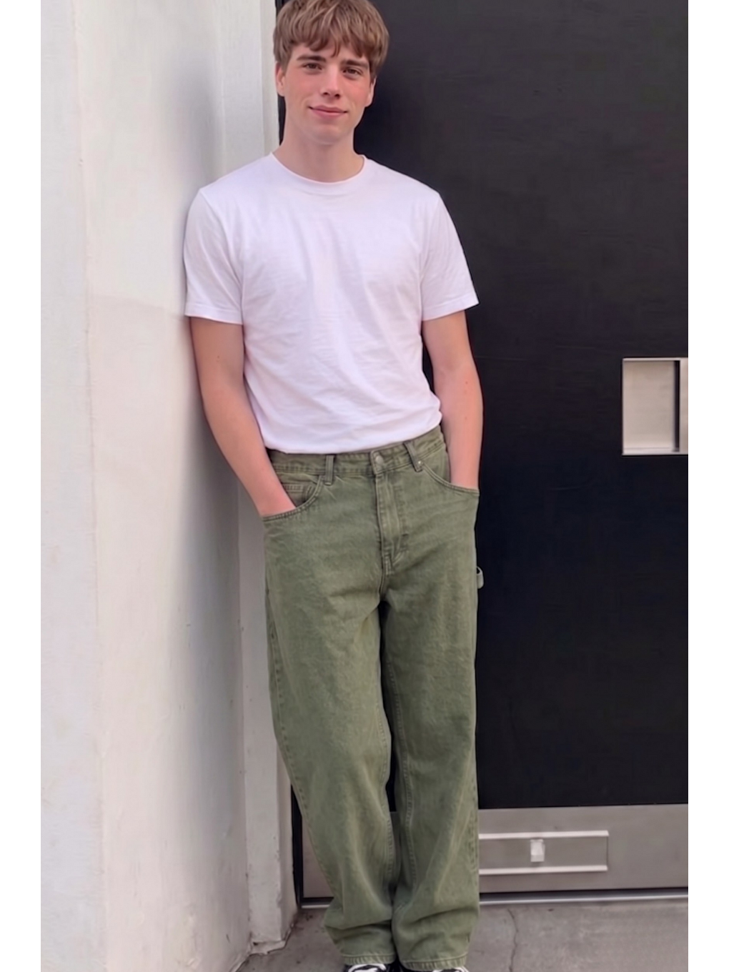 Erkek Bol Paça Haki Baggy Pantolon-3