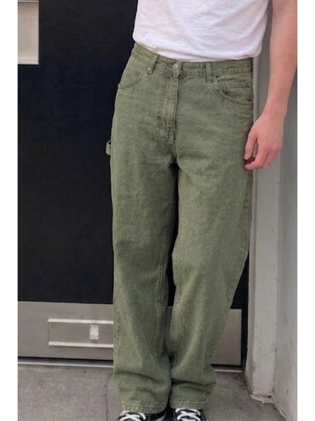 Erkek Bol Paça Haki Baggy Pantolon-5