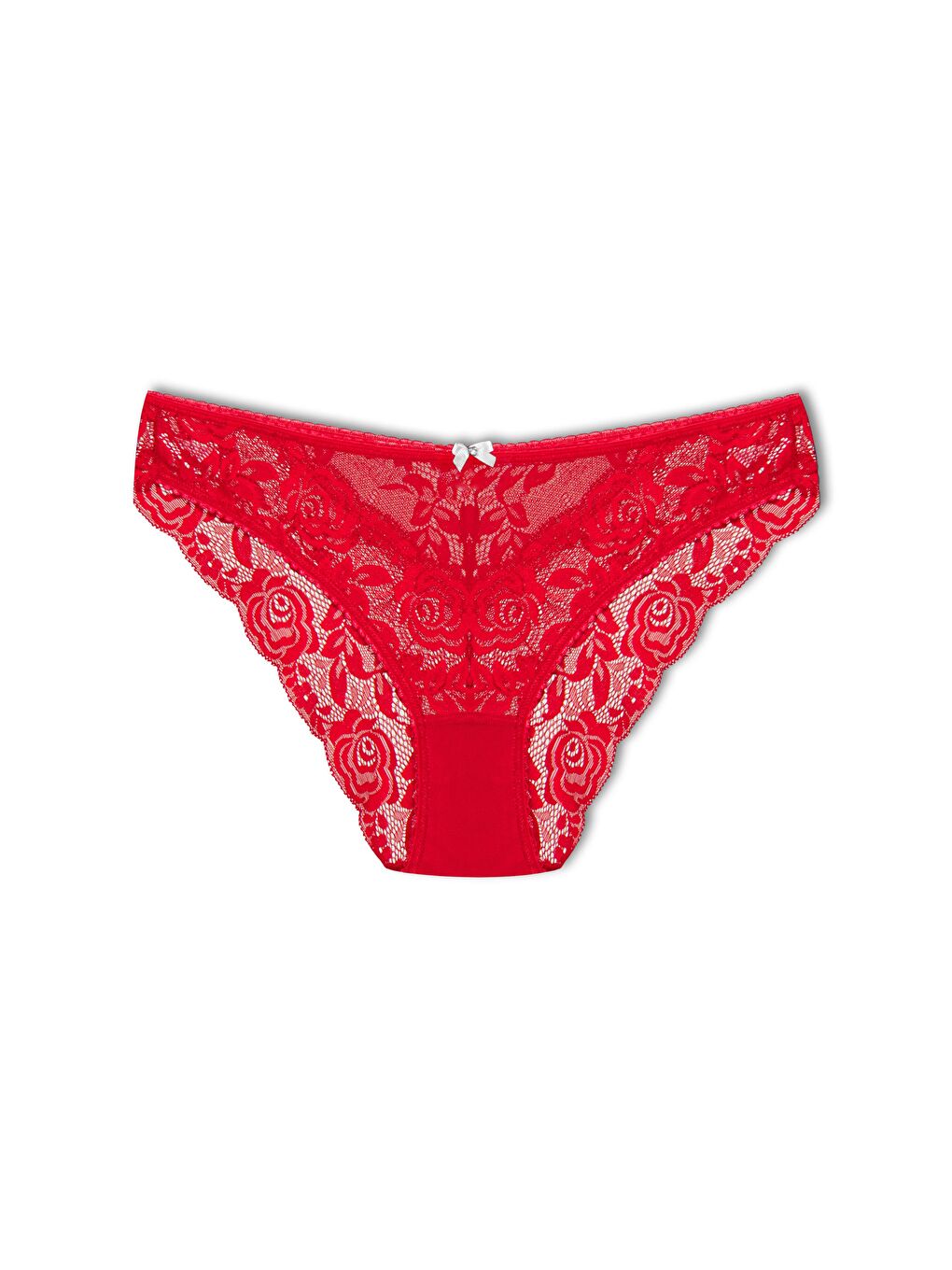 Kırmızı Dantelli Kadın Slip Külot