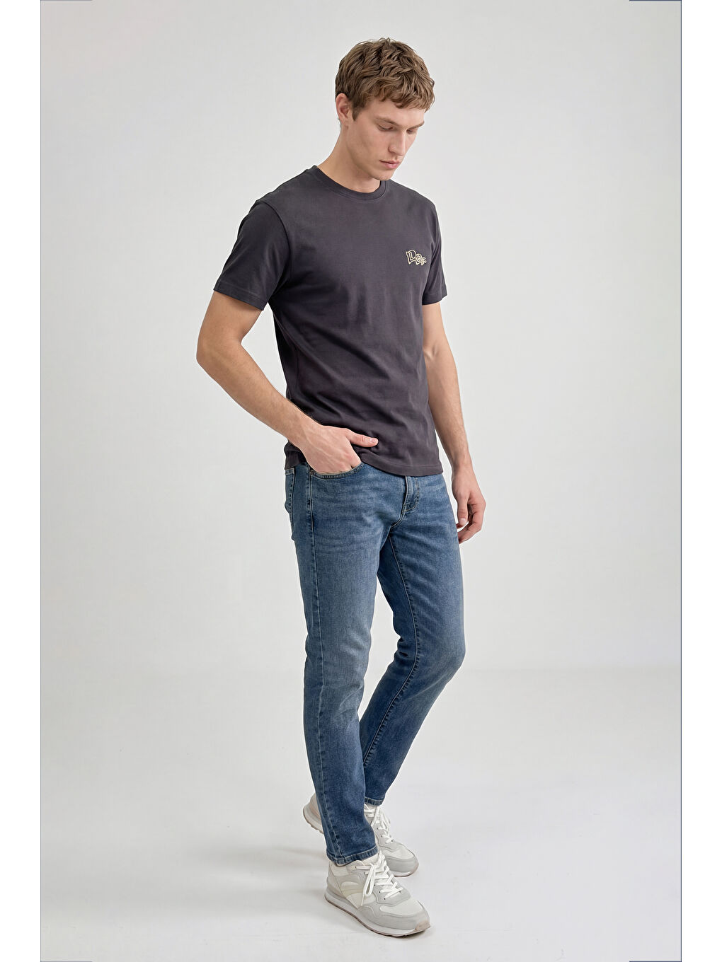 Siyah %100 Pamuk Relaxed Fit Tişört-3