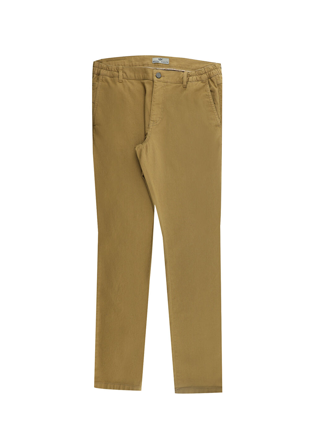 Kahverengi Regular Fit Beli Lastikli Elastanlı Kanvas / Chino Pantolon