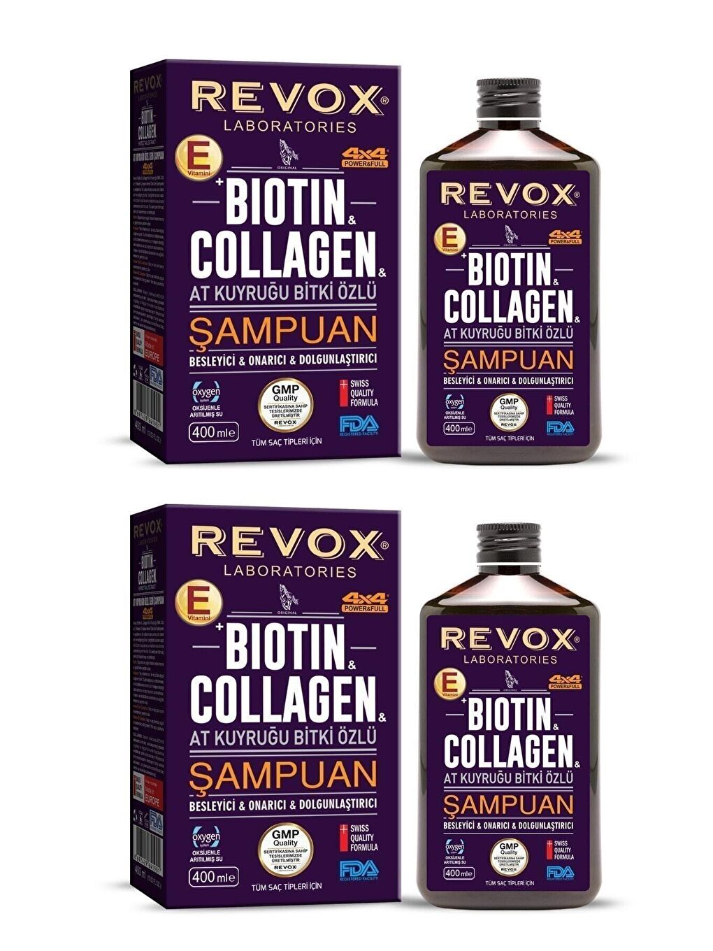 Biotin & Collagen At Kuyruğu Şampuan 400 ml x 2 Adet