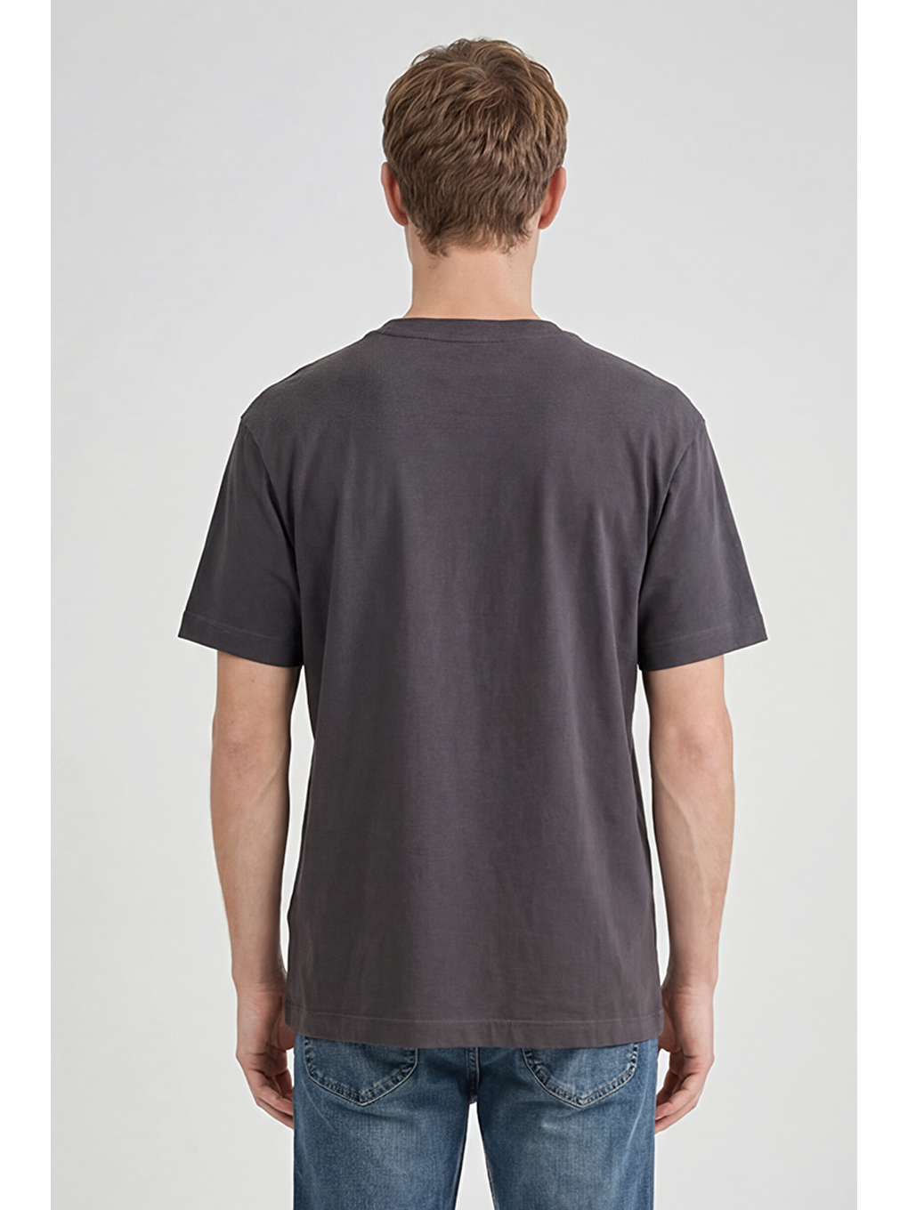 Siyah %100 Pamuk Relaxed Fit Tişört-4