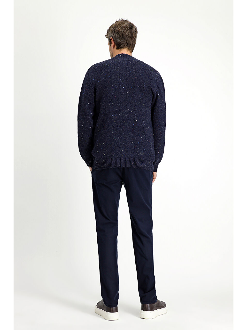 Lacivert Slim Fit Dar Kesim Elastanlı Kanvas / Chino Pantolon-3