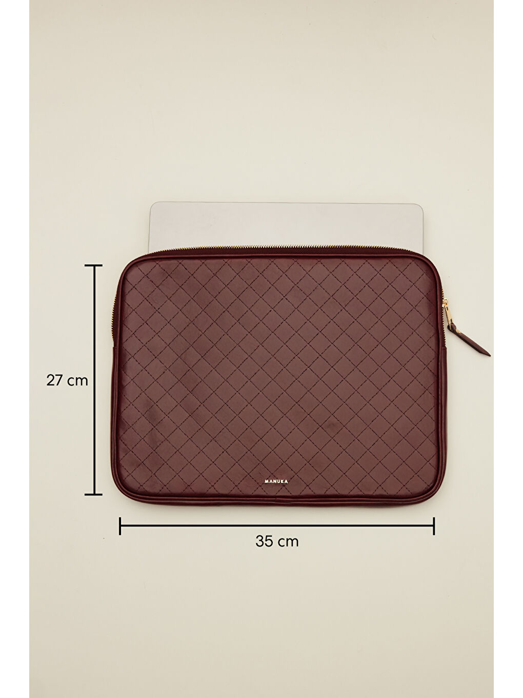 Kapitone Laptop Çantası Bordo-1