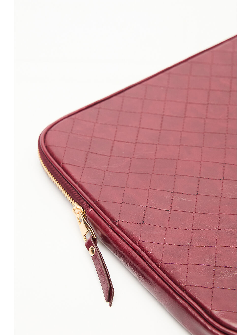 Kapitone Laptop Çantası Bordo-4