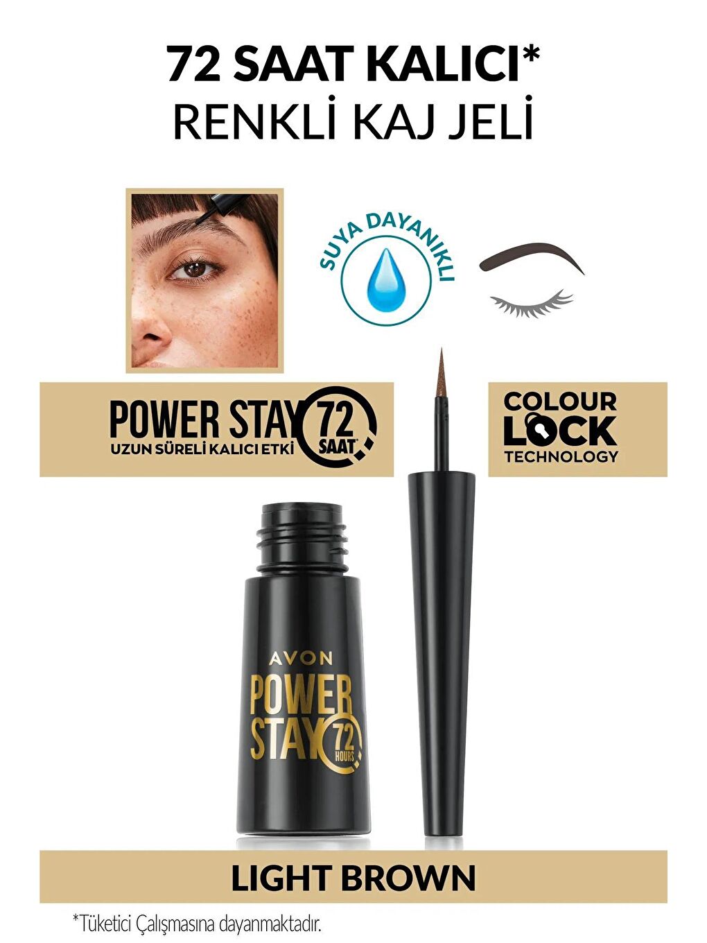 AVON Renksiz Power Stay 72 Saat Kalıcı Kaş Jeli Light Brown - 1