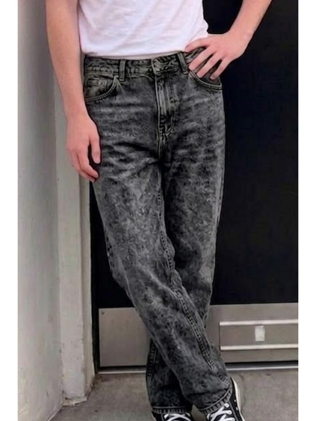 Gri Erkek Bol Paça Füme Baggy Pantolon-5