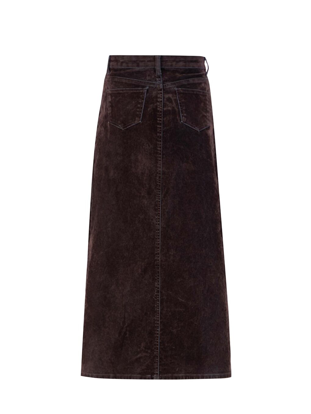 Flok Baskılı Denim Takım 24Kd3401 Kahverengi-7