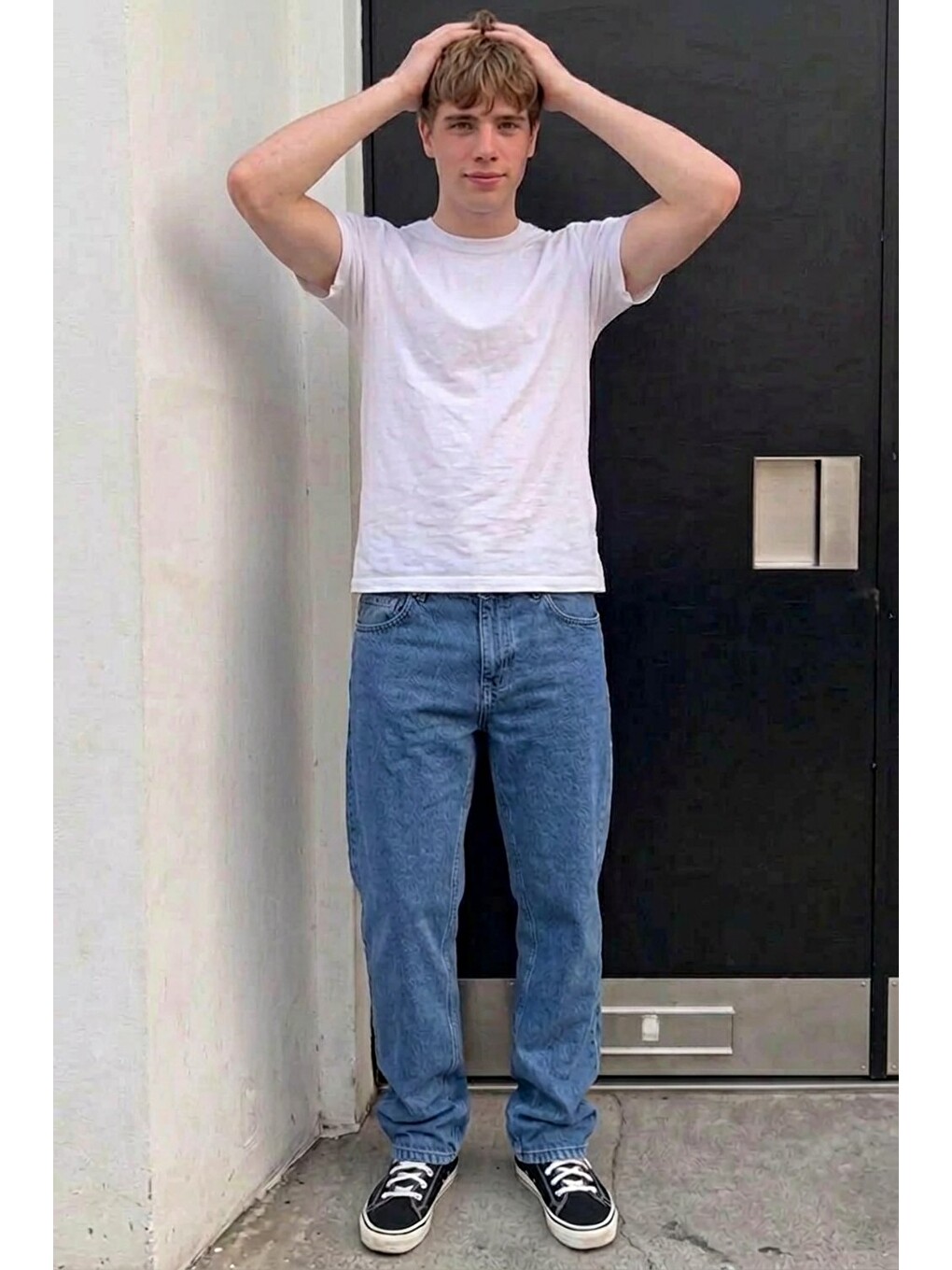 Erkek Bol Paça Mavi Baggy Pantolon-1