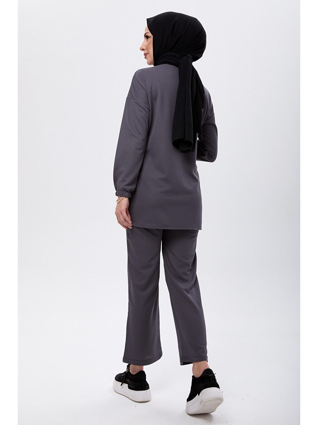 Orta Antrasit Tunik Kadın Pantolon - 11055-4