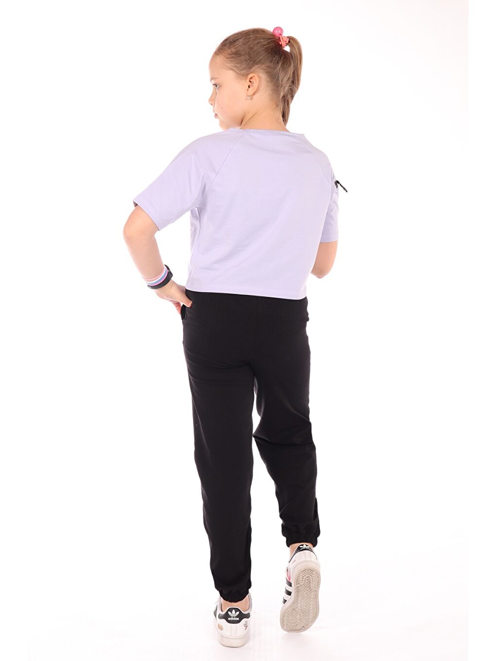 Lila Kız Çocuk Style Baskılı Eşofman Takım-1