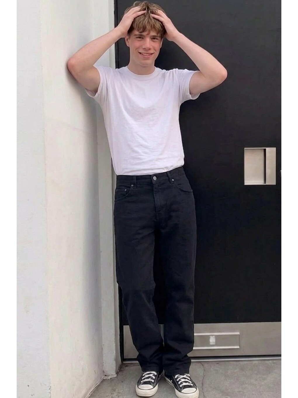 Erkek Bol Paça Siyah Baggy Pantolon-1
