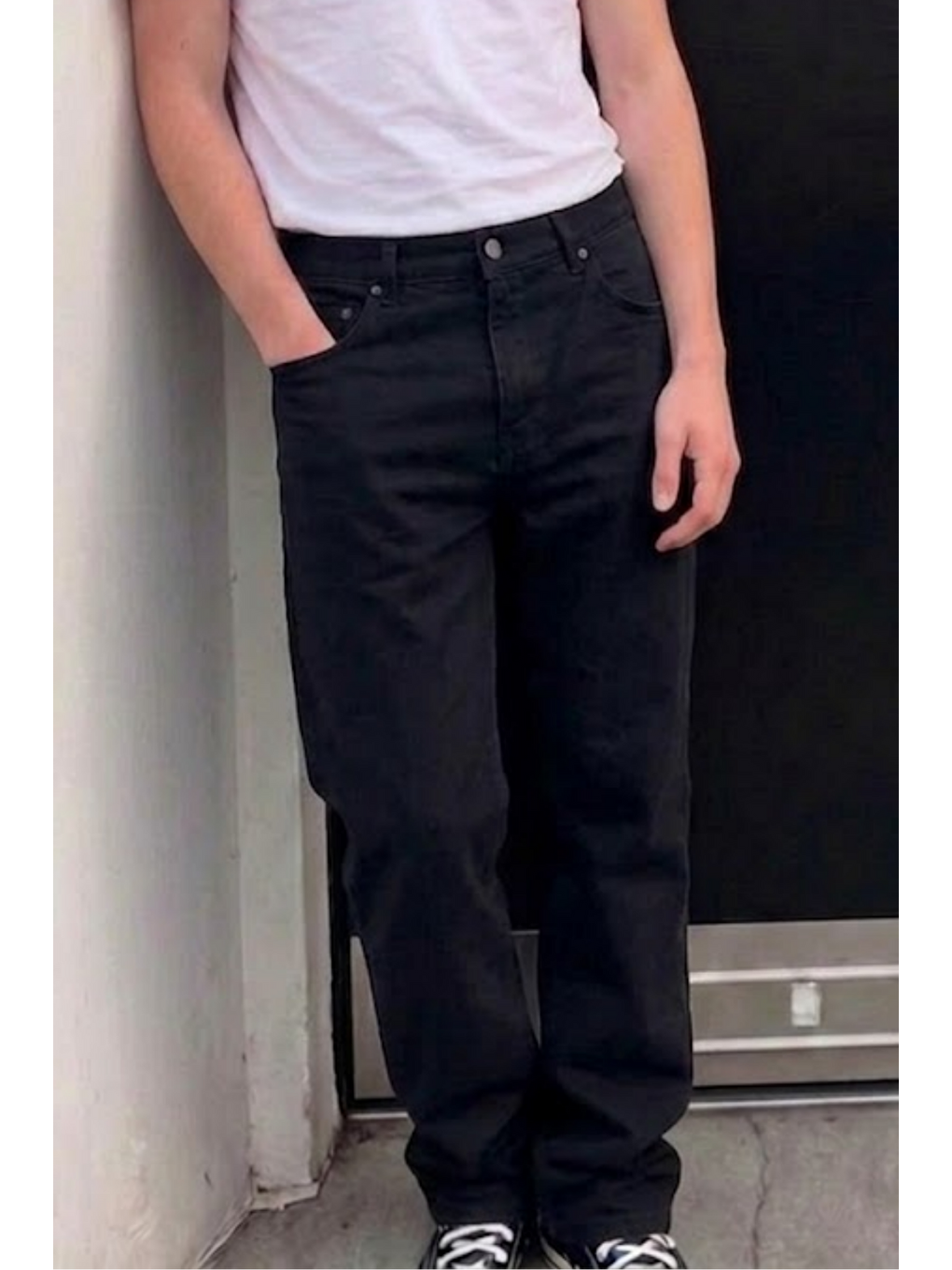 Erkek Bol Paça Siyah Baggy Pantolon-4