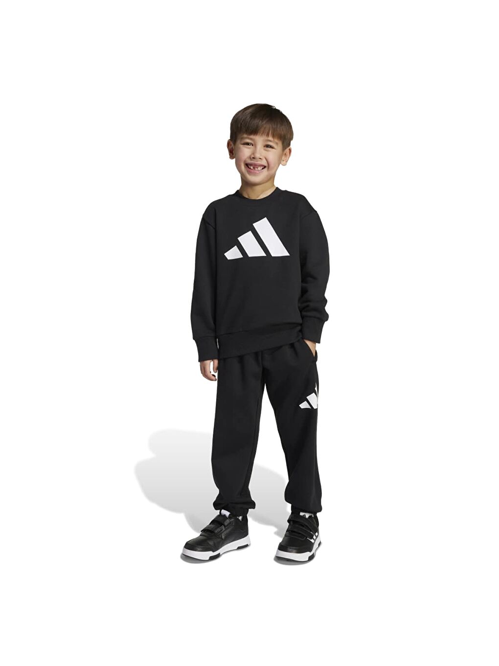 Jogger Set Bl Ft Çocuk Siyah Bisiklet Yaka Eşofman Takımı