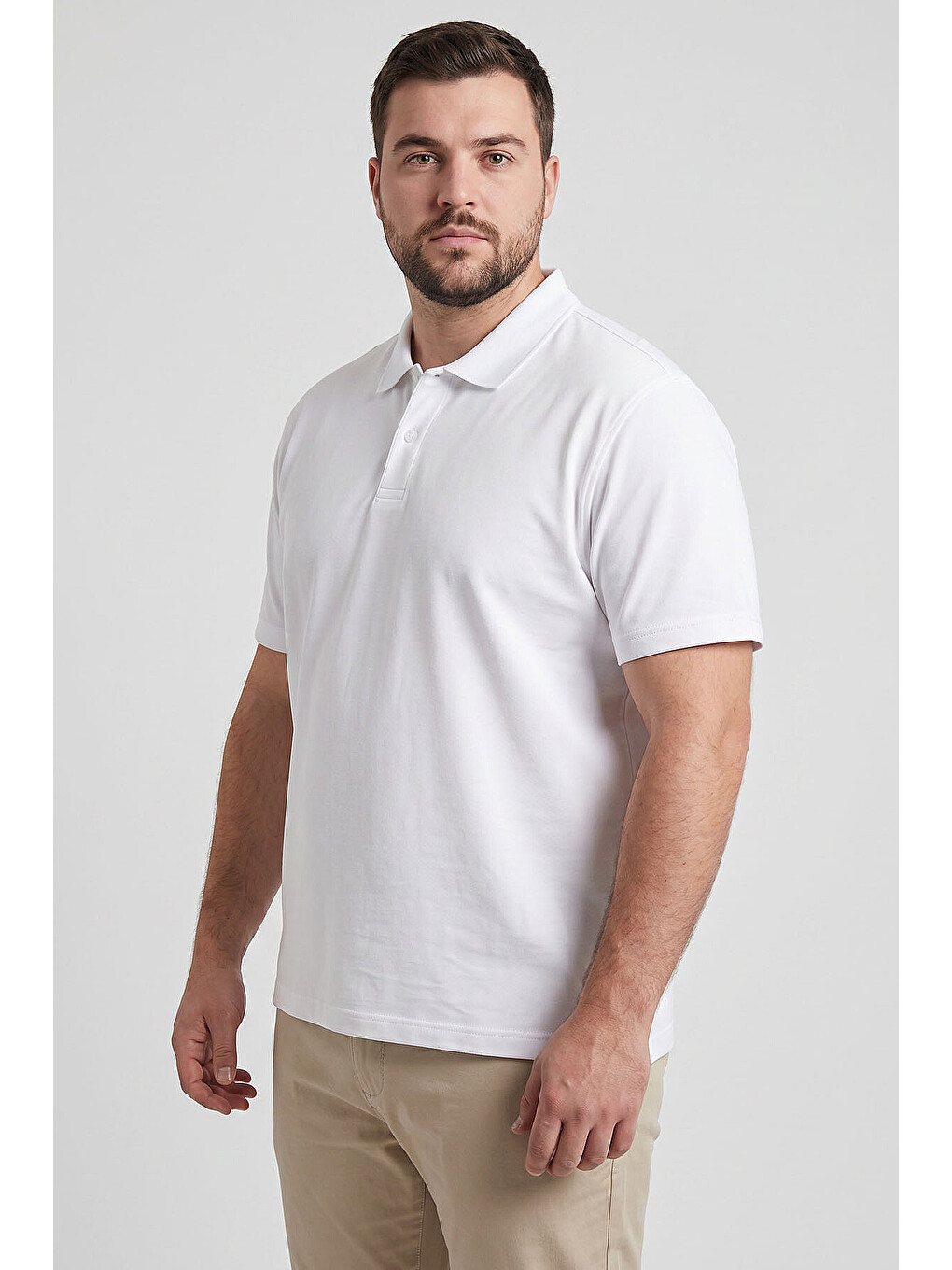 Polo Yaka Büyük Beden 3lü Paket Siyah-beyaz-lacivert Erkek T-shirt - 88511-2