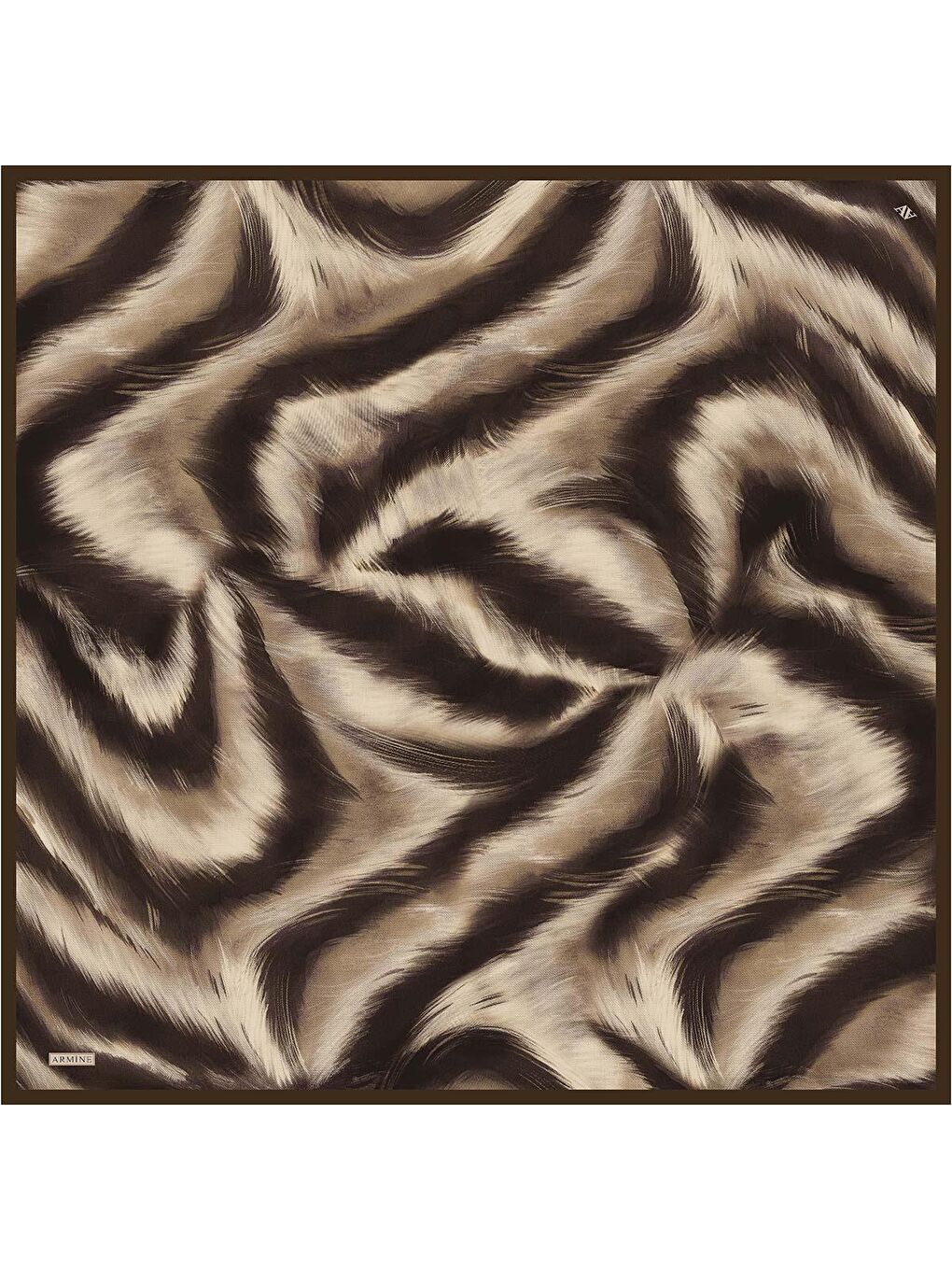 Kahverengi Saf İpek Sura Eşarp 9432D 35-3