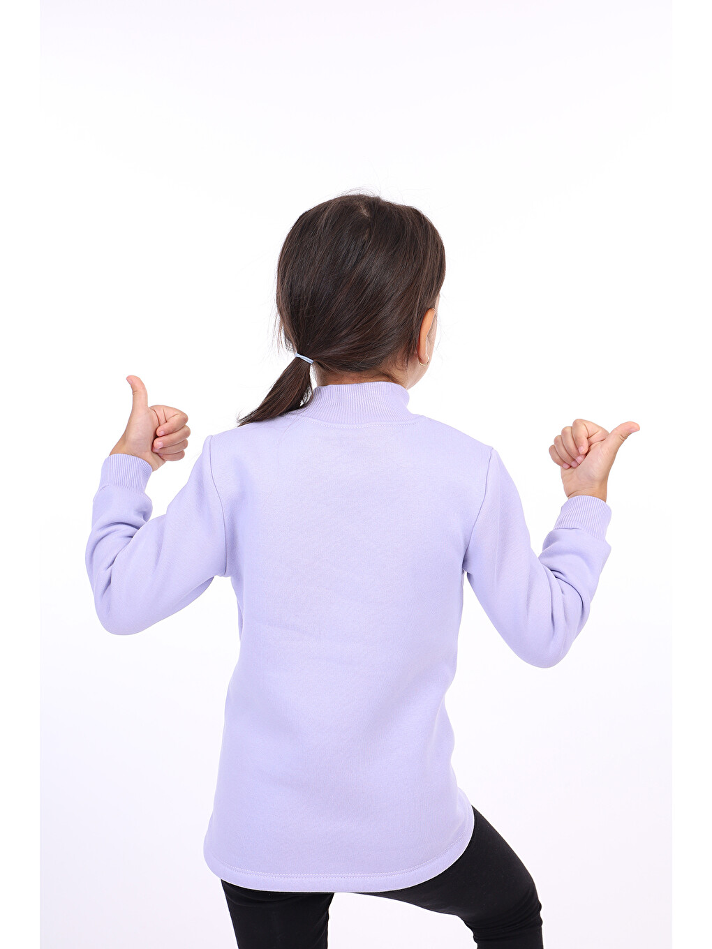 Lila Kız Çocuk Nakışlı Sweatshirt-1