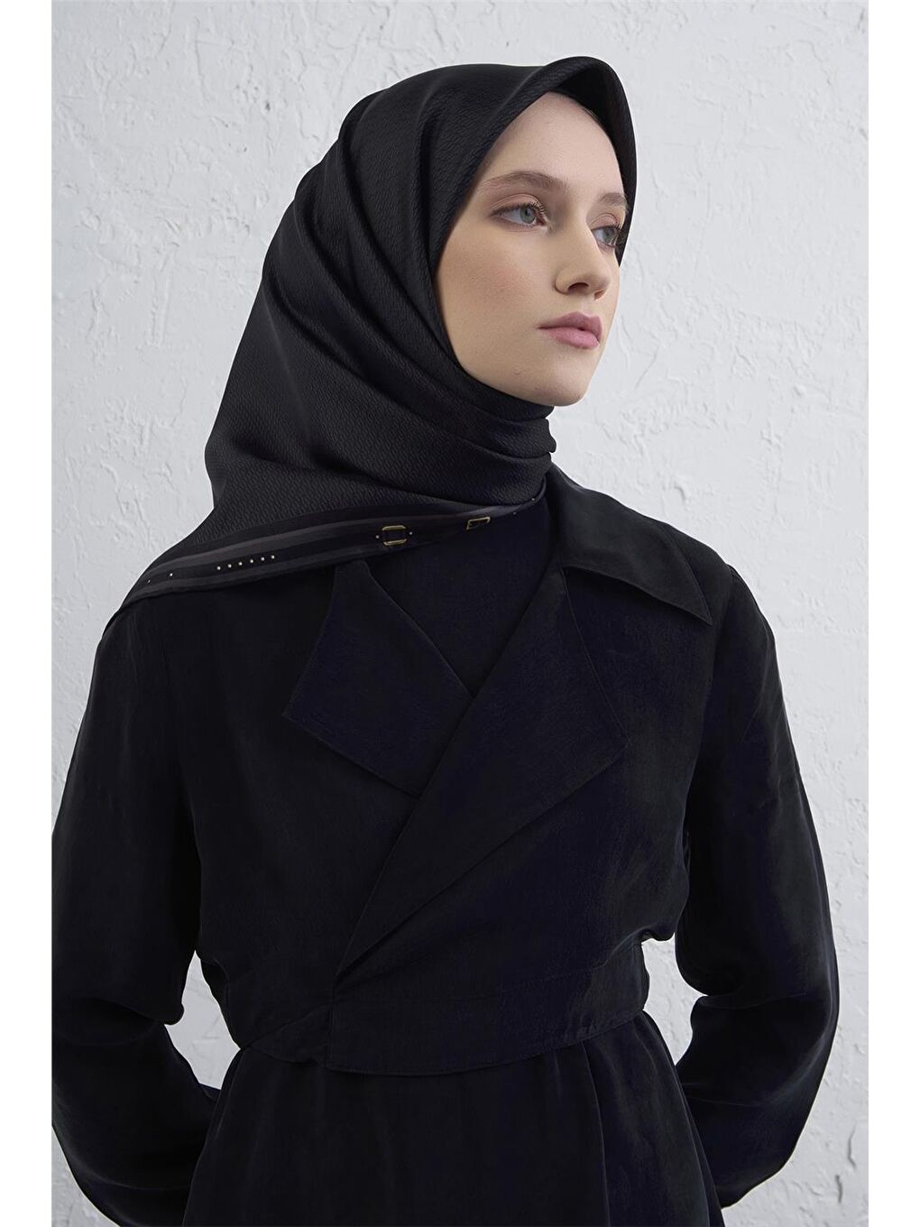 Siyah Saf İpek Sura Eşarp 9401D 52