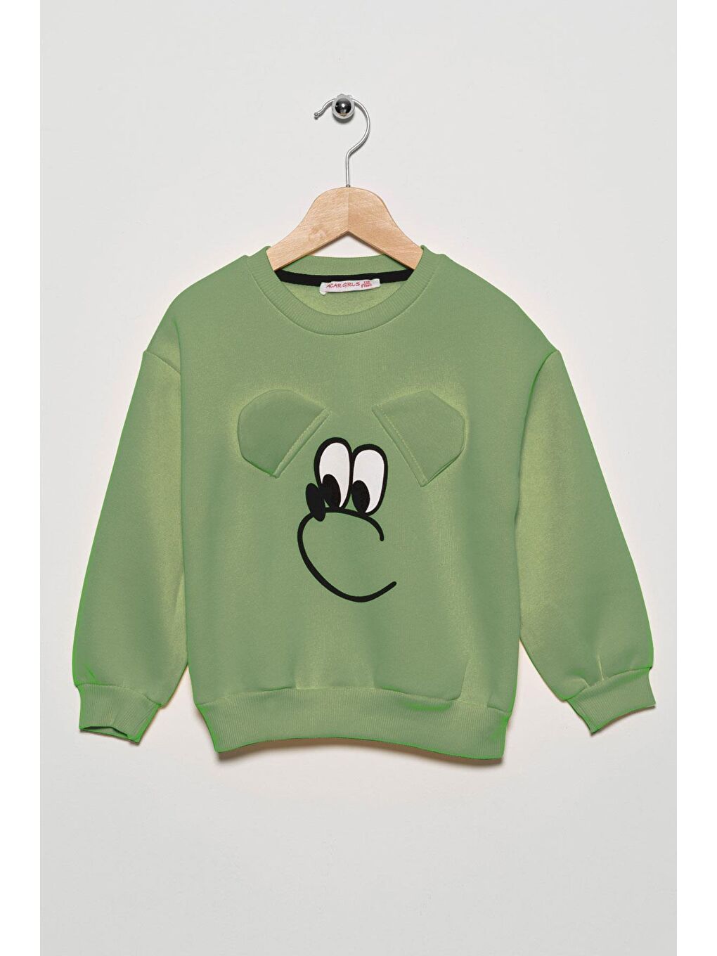 Acar Açık Yeşil Bisiklet Yaka Uzun Kol Cagla Yesil Renk Kız Çocuk Sweatshirt - 4