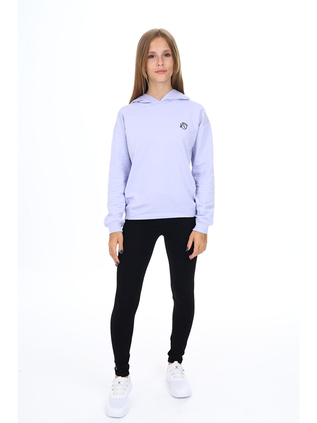 Lila Kız Çocuk Nakışlı Taytlı Takım