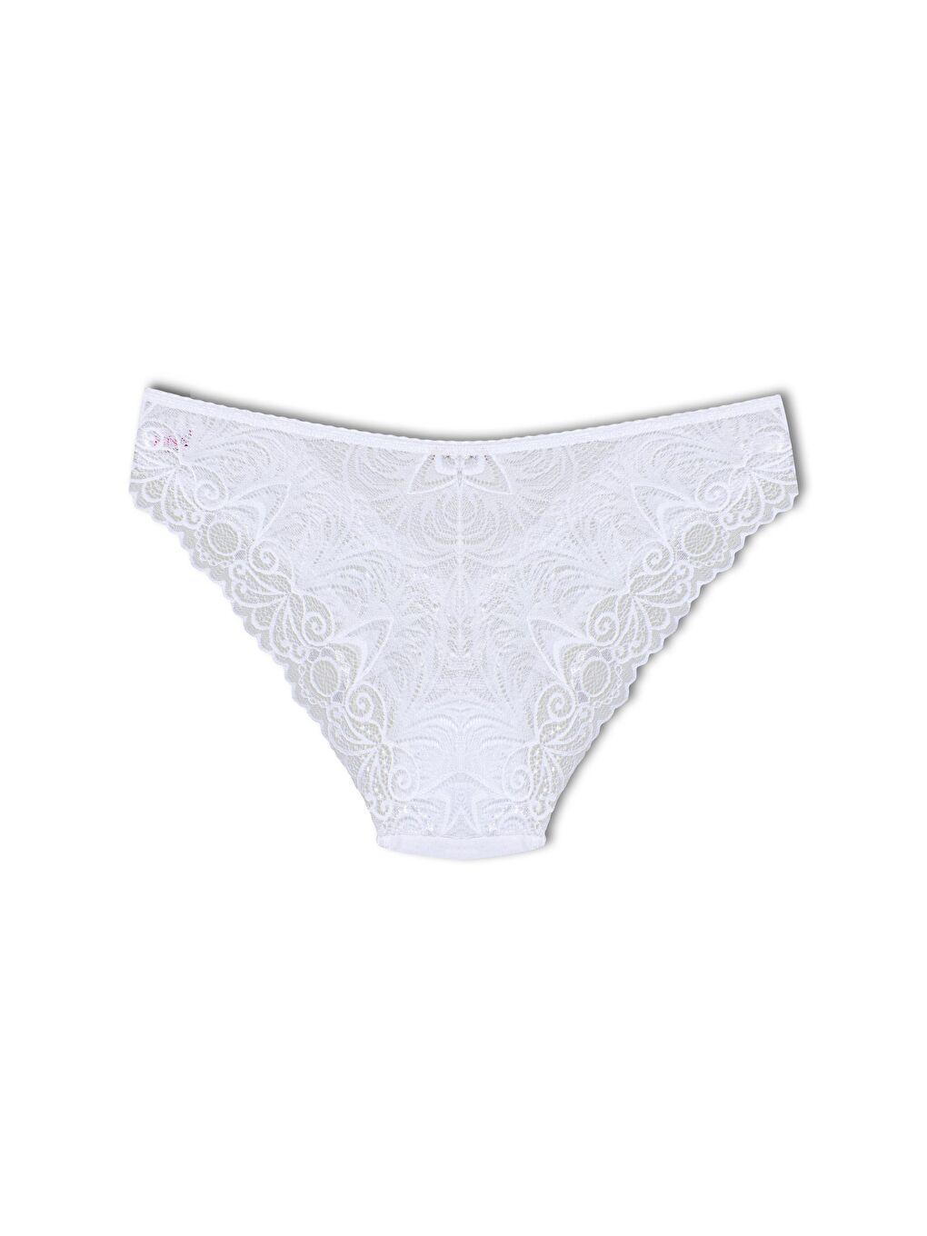 Beyaz Dantelli Kadın Slip Külot-1