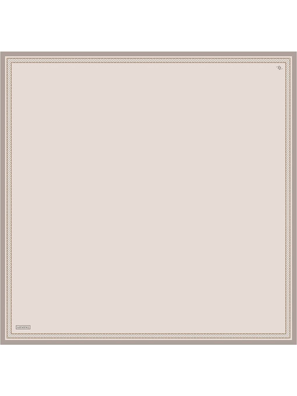 Bej Su Yolu Desenli Saf İpek Twill Eşarp 9444D 58