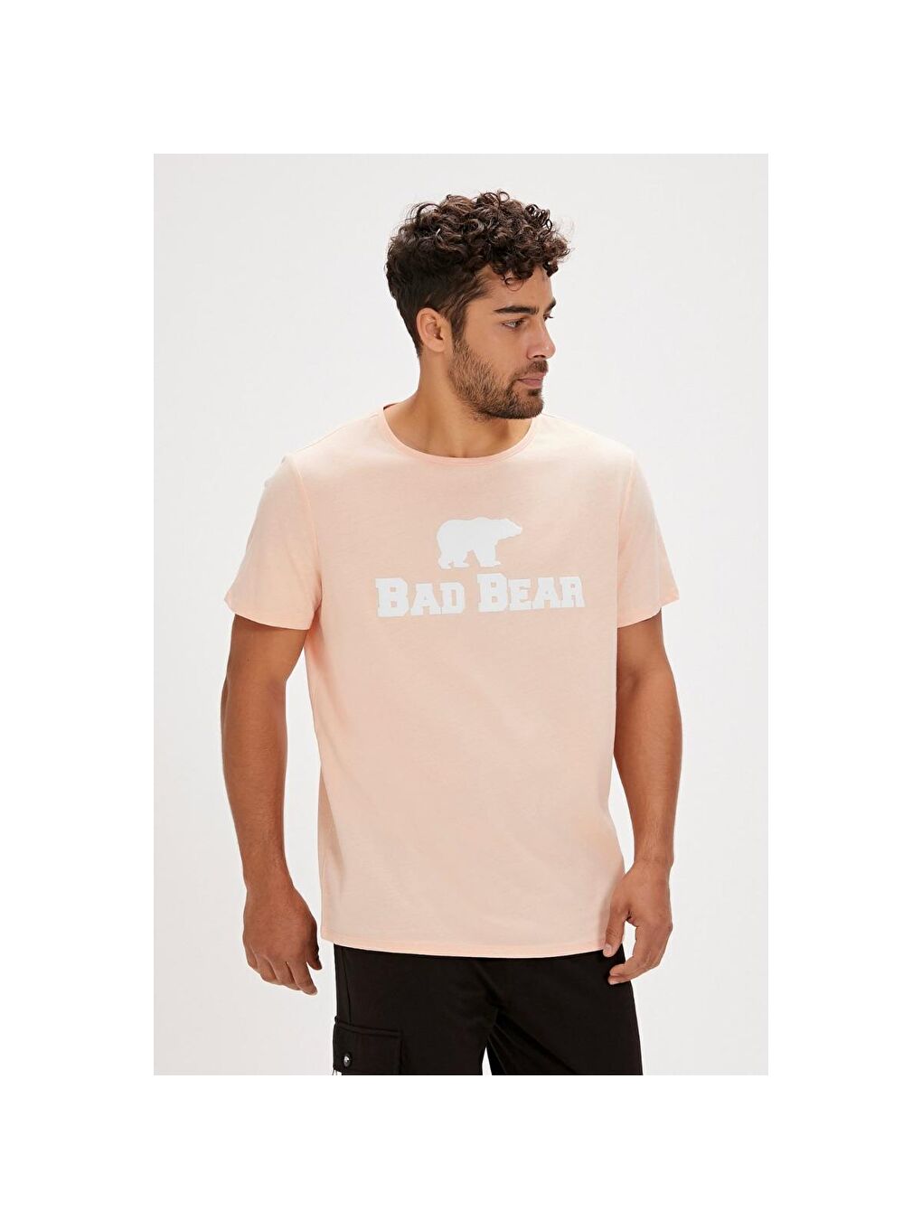 Bad Bear Pembe Erkek Pembe Yuvarlak Yaka Tişört - 1