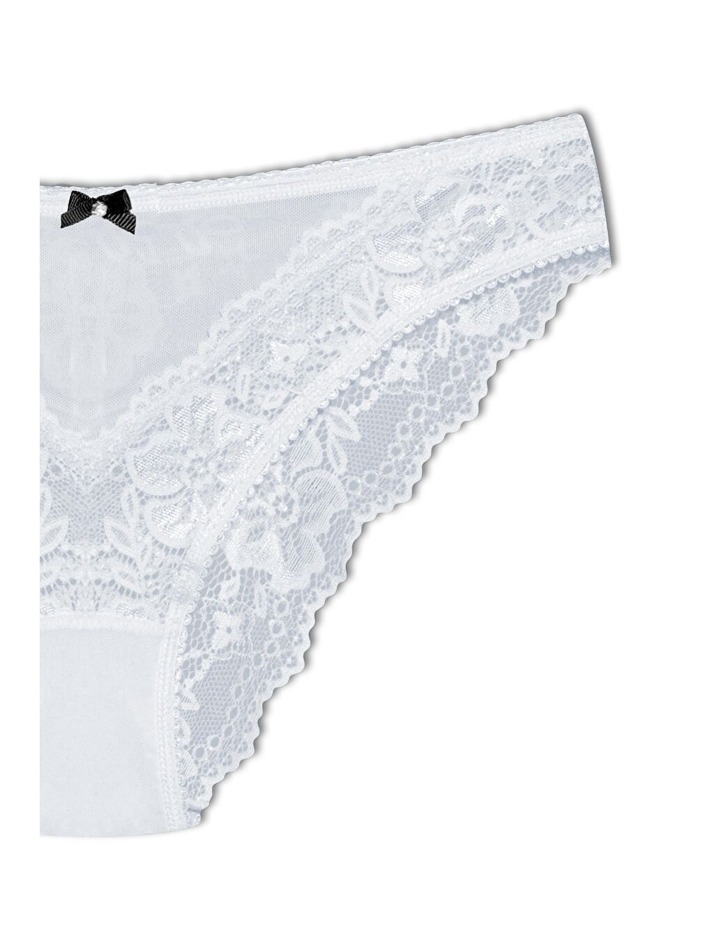 Beyaz Dantelli Kadın Slip Külot-2