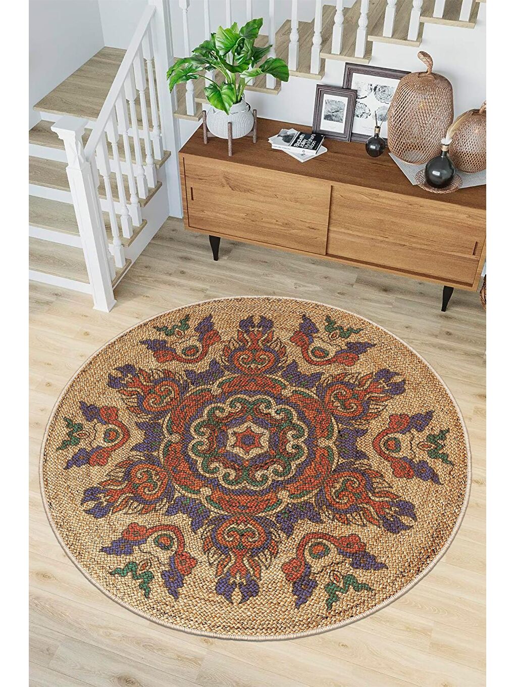 Karışık Dekoratif Özel Tasarım Modern Halısı 180x180 cm-1