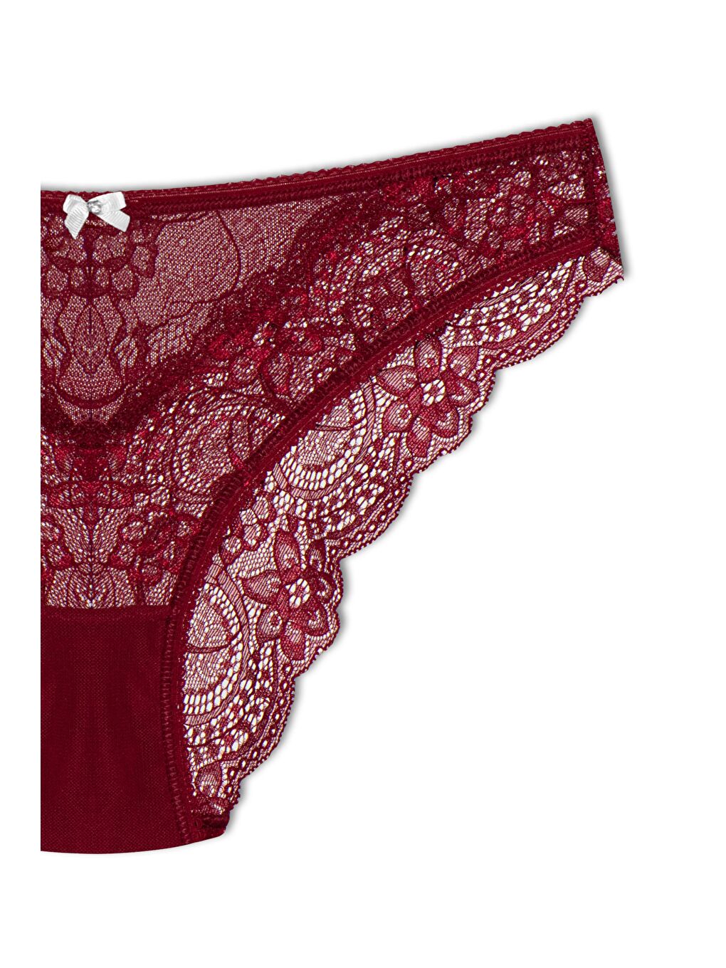 Bordo Dantelli Kadın Slip Külot-2